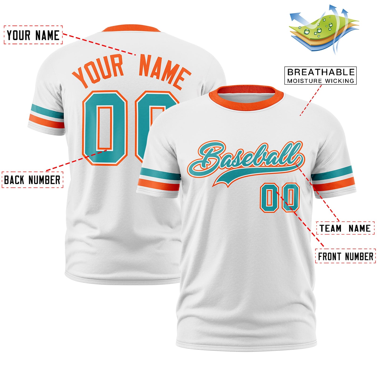 Custom White Orange Classic Style Stripe Fashion T-shirt| KXKSHOP