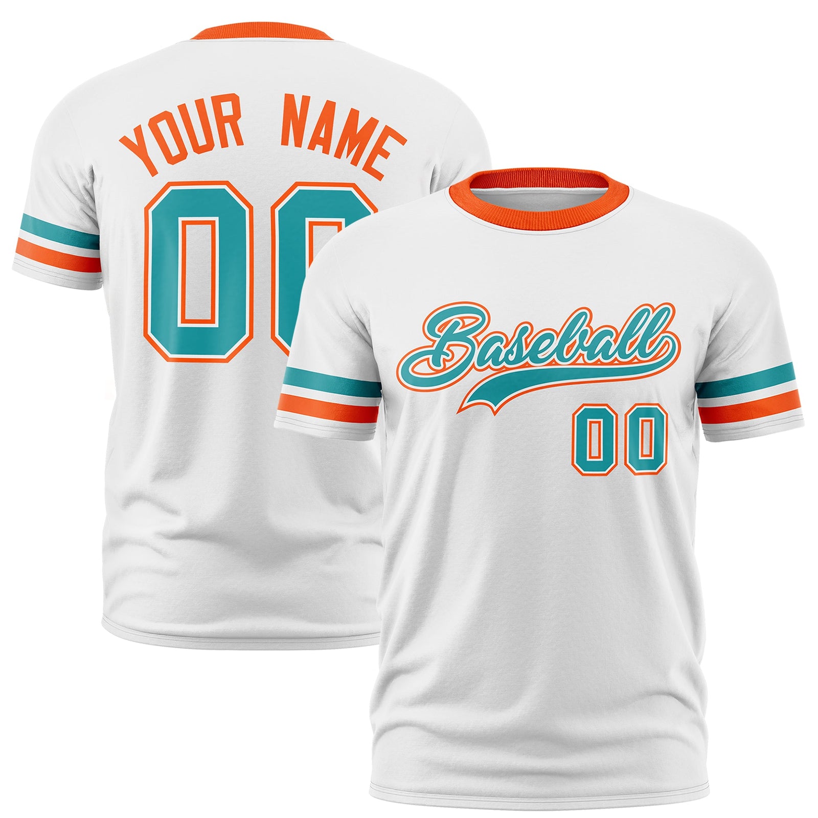 Custom White Orange Classic Style Stripe Fashion T-shirt| KXKSHOP