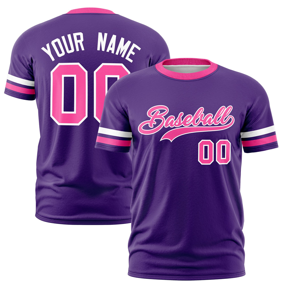 Custom Purple Pink Classic Style Stripe Fashion T-shirt| KXKSHOP