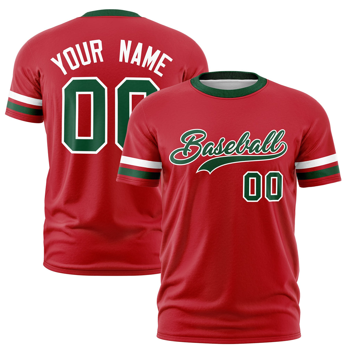 Custom Red Green Classic Style Stripe Fashion T-shirt| KXKSHOP