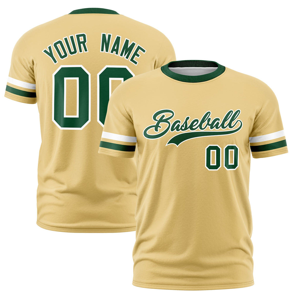 Custom Khaki Green Classic Style Stripe Fashion T-shirt| KXKSHOP