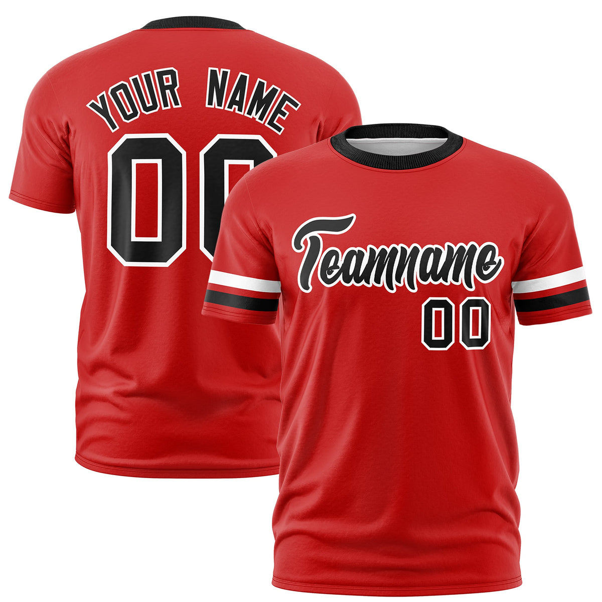 Custom Red Black Classic Style Stripe Fashion T-shirt| KXKSHOP