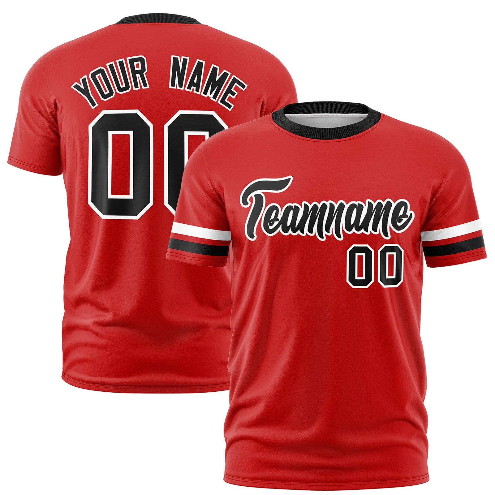 Custom Red Black Classic Style Stripe Fashion T-shirt| KXKSHOP