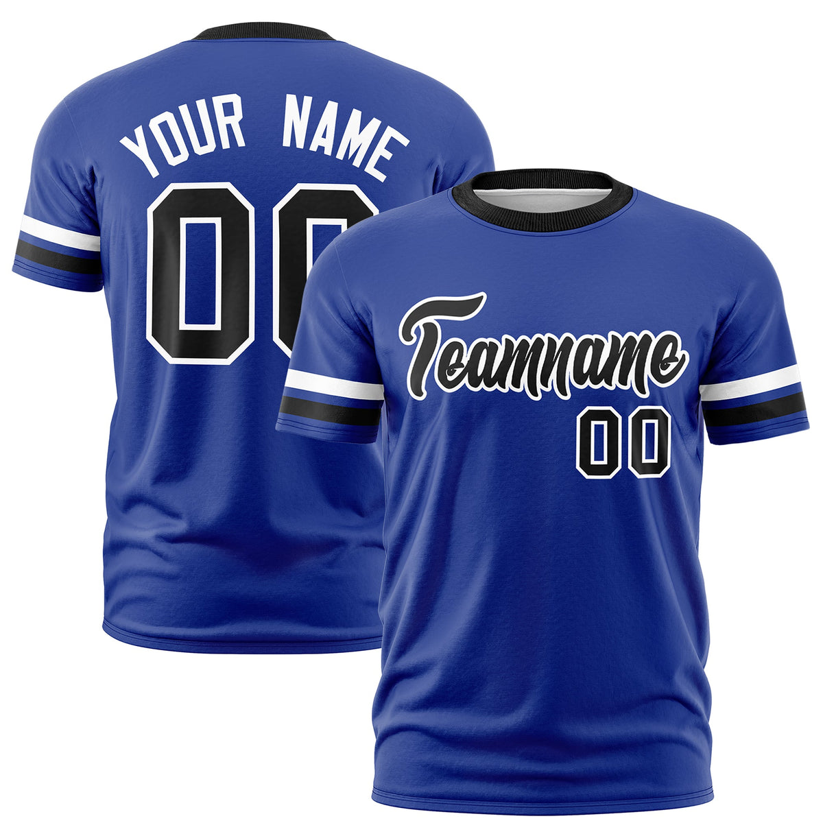 Custom Royal Blue Black Classic Style Stripe Fashion T-shirt| KXKSHOP