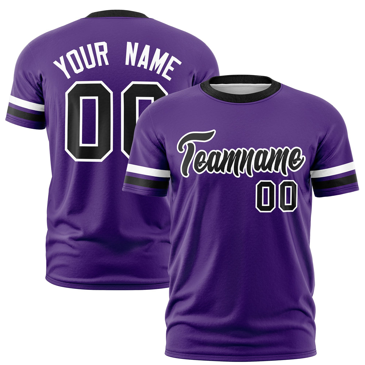 Custom Purple Black Classic Style Stripe Fashion T-shirt| KXKSHOP