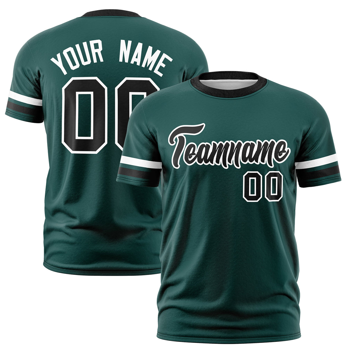 Custom Midnight Green Black Classic Style Stripe Fashion T-shirt| KXKSHOP
