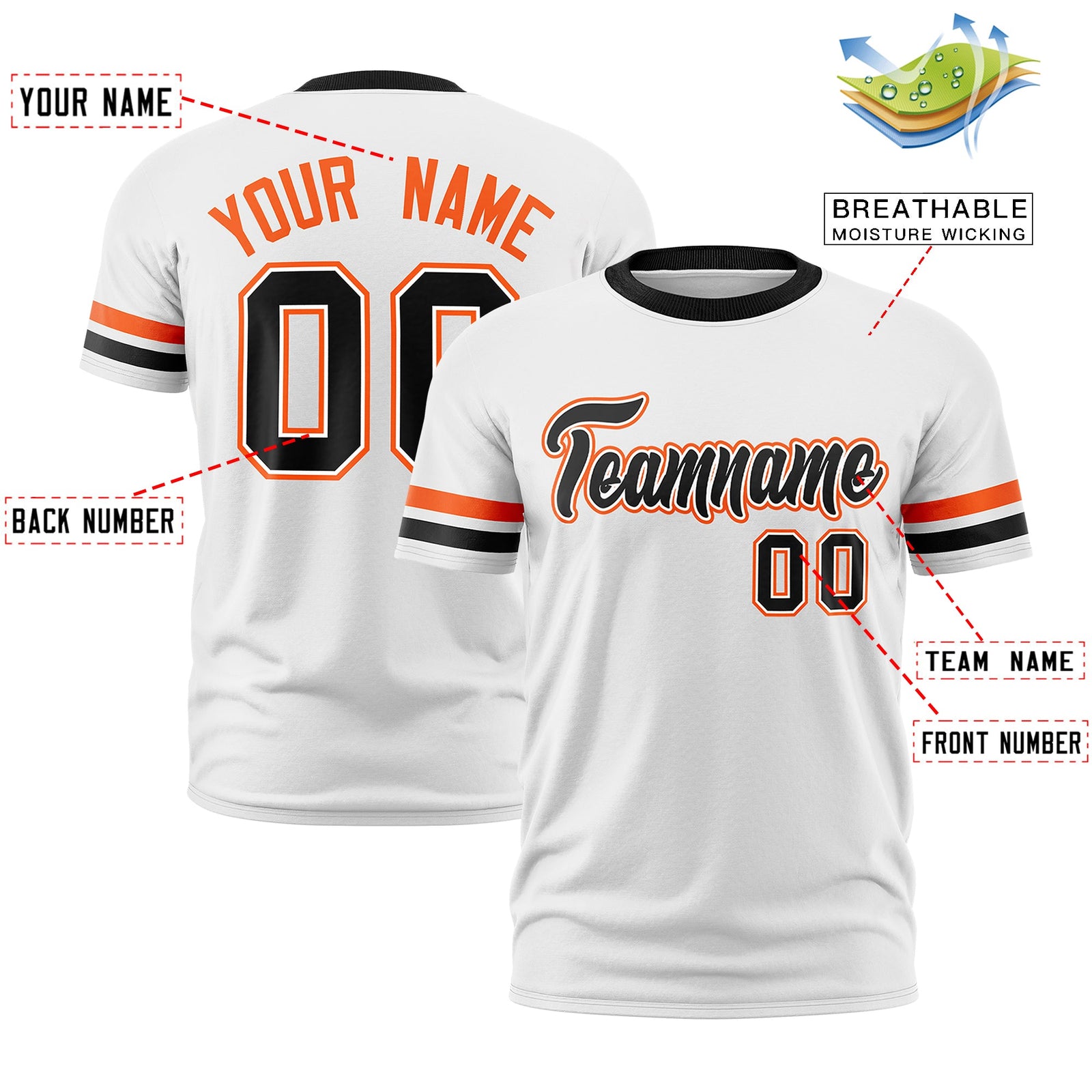 Custom White Black Classic Style Stripe Fashion T-shirt| KXKSHOP