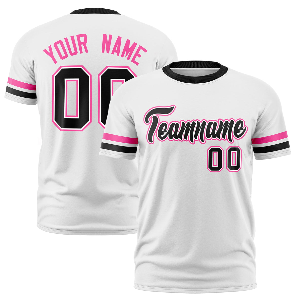 Custom White Black Classic Style Stripe Fashion T-shirt| KXKSHOP