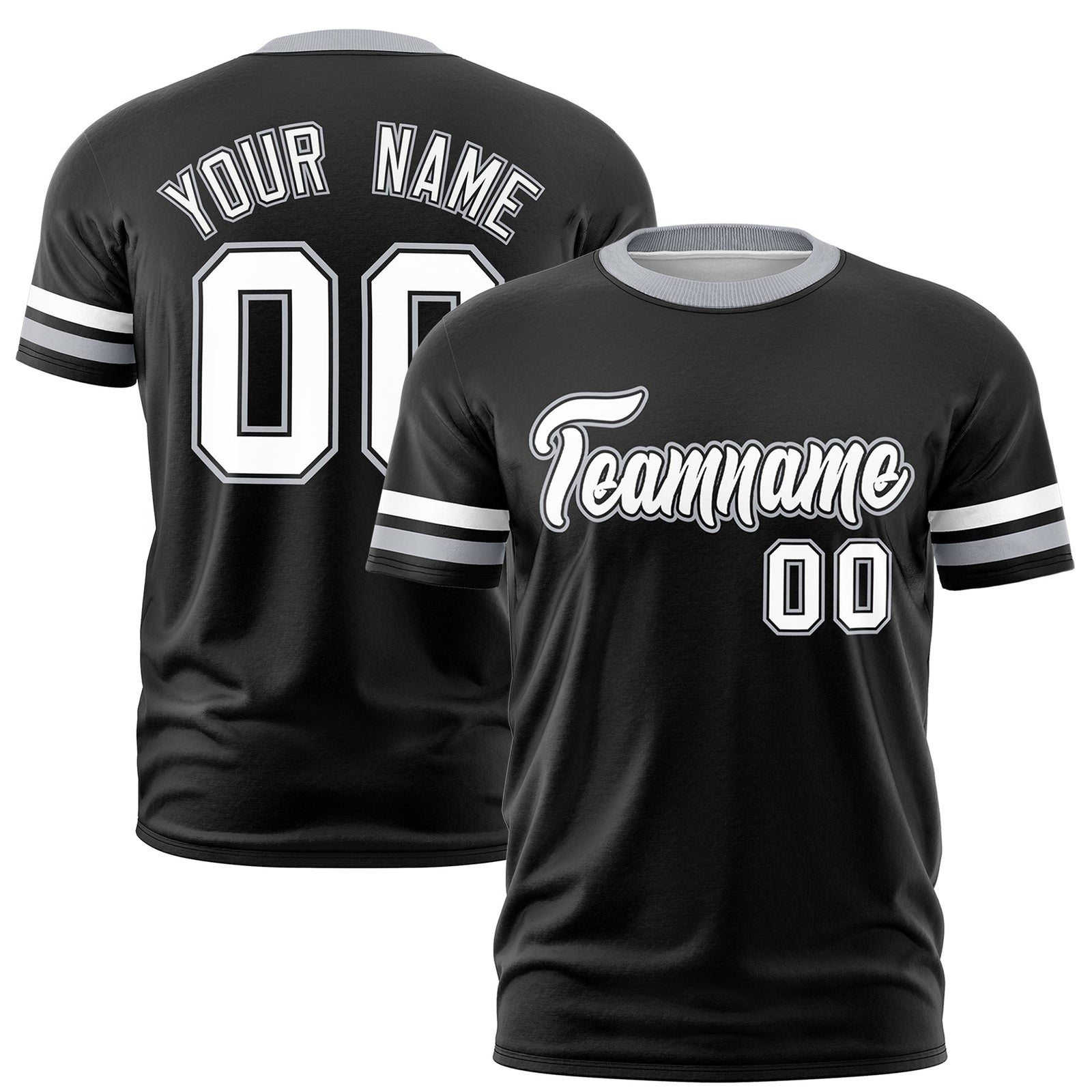 Custom Black Gray Classic Style Stripe Fashion T-shirt| KXKSHOP
