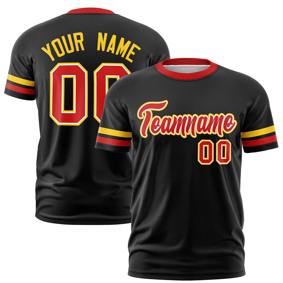 Custom Black Red Classic Style Stripe Fashion T-shirt| KXKSHOP