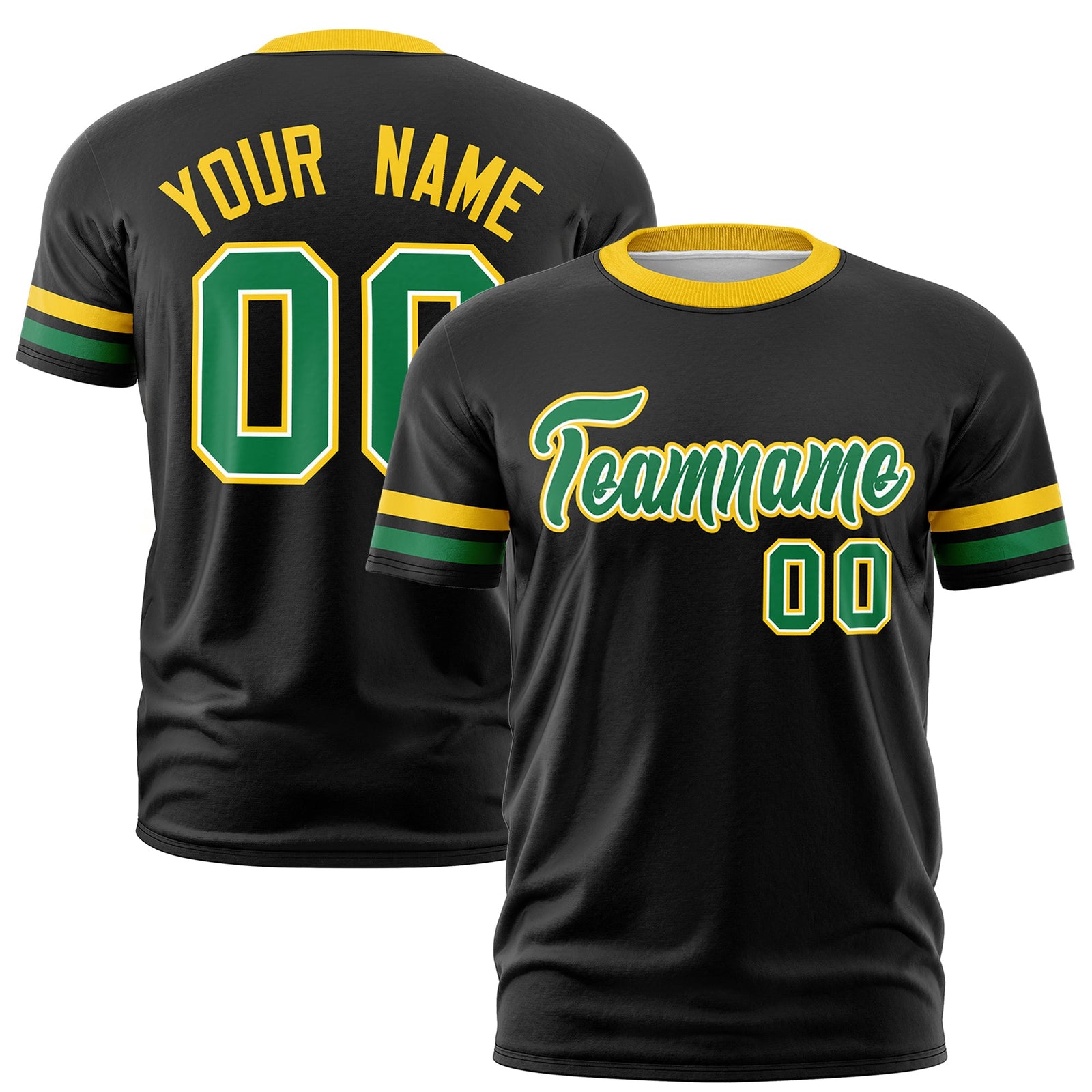 Custom Black Kelly Green Classic Style Stripe Fashion T-shirt| KXKSHOP