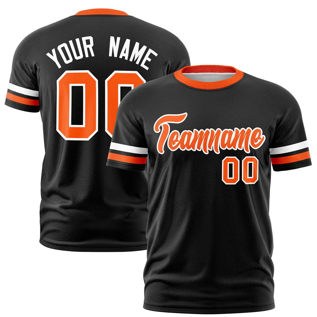 Custom Black Orange Classic Style Stripe Fashion T-shirt| KXKSHOP