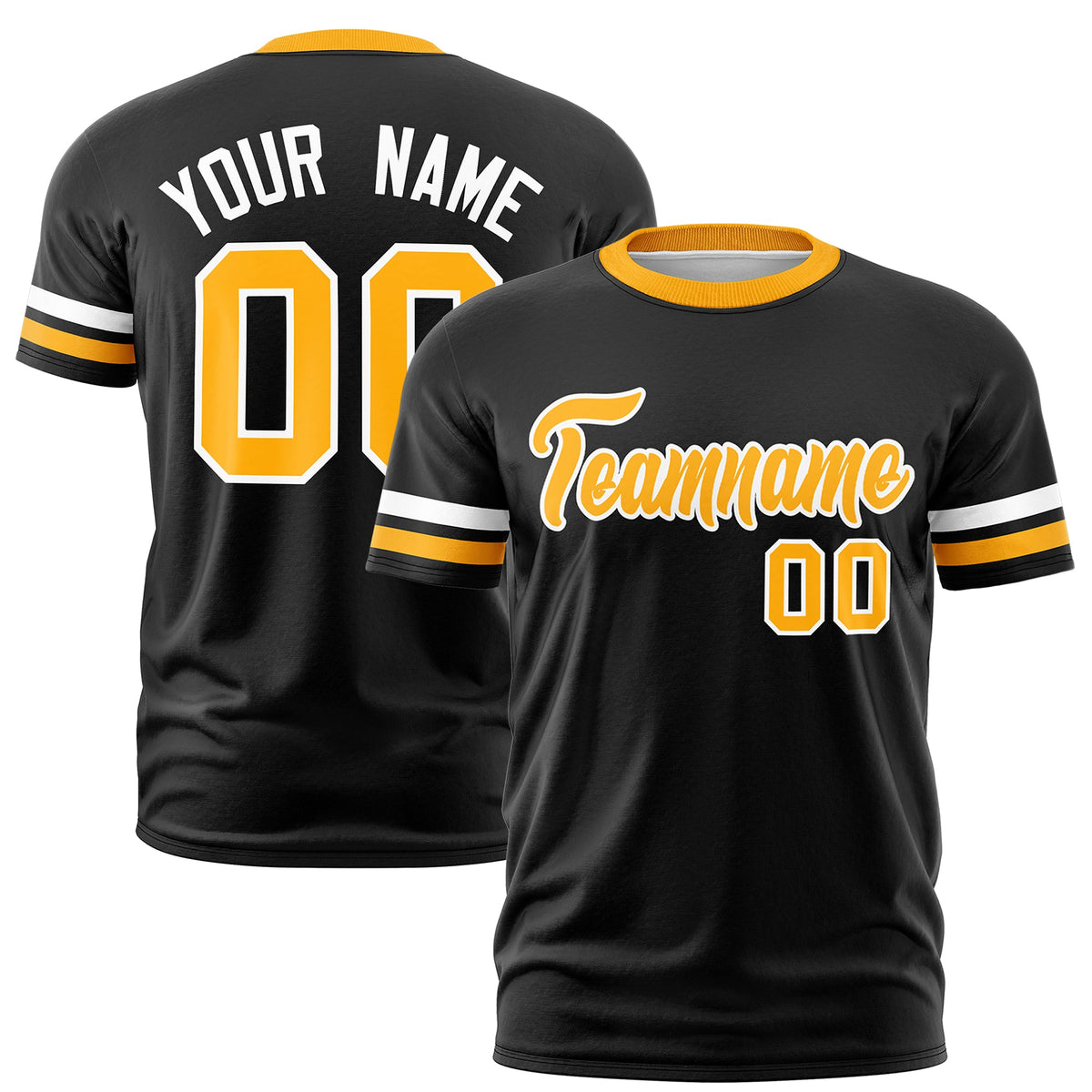 Custom Black Yellow Classic Style Stripe Fashion T-shirt| KXKSHOP