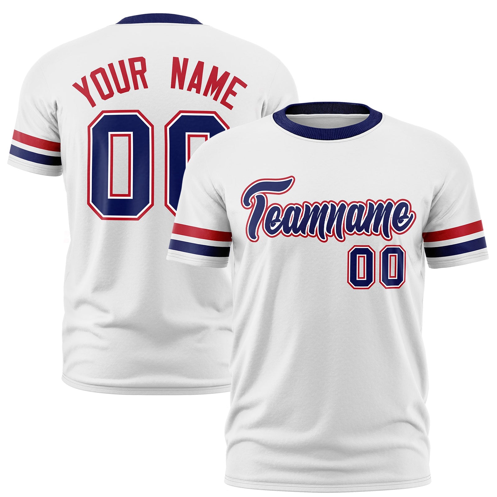 Custom White Classic Style Stripe Fashion T-shirt| KXKSHOP