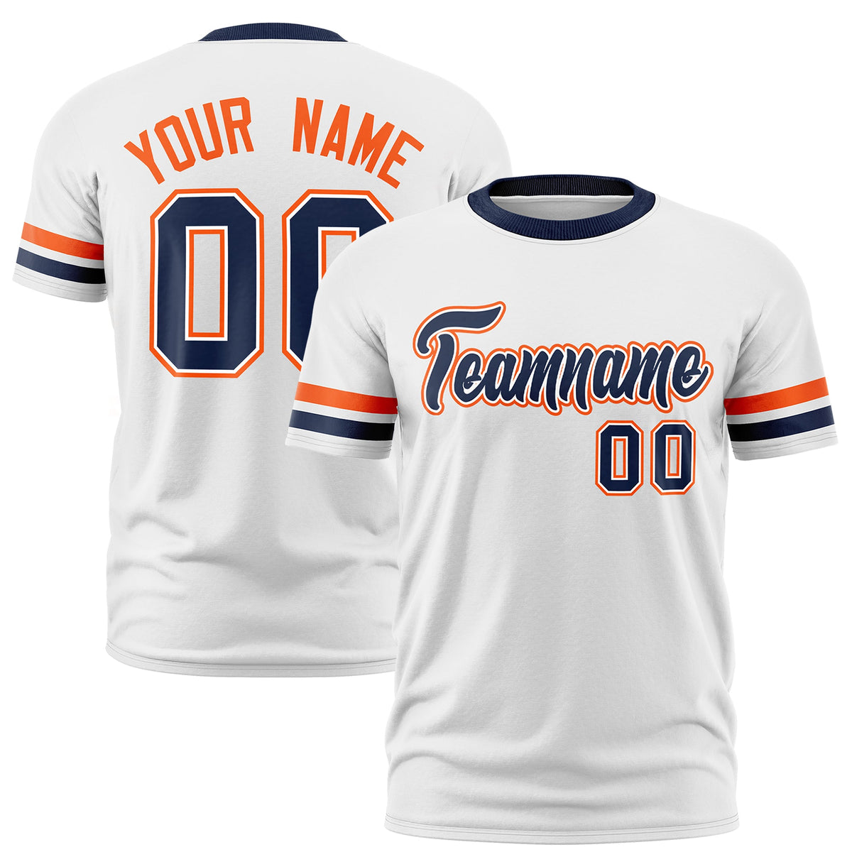 Custom White Navy Classic Style Stripe Fashion T-shirt| KXKSHOP