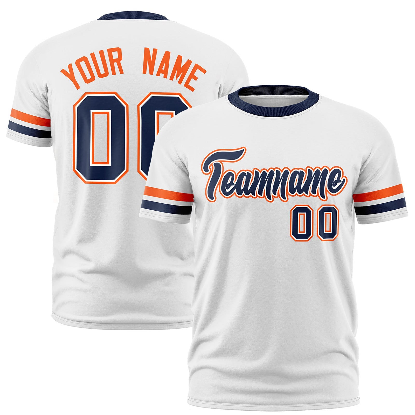 Custom White Navy Classic Style Stripe Fashion T-shirt| KXKSHOP