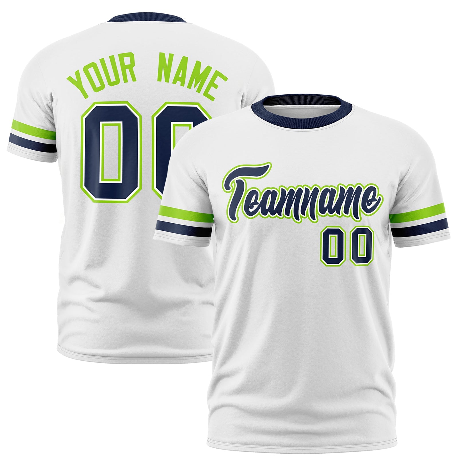 Custom White Navy Classic Style Stripe Fashion T-shirt| KXKSHOP