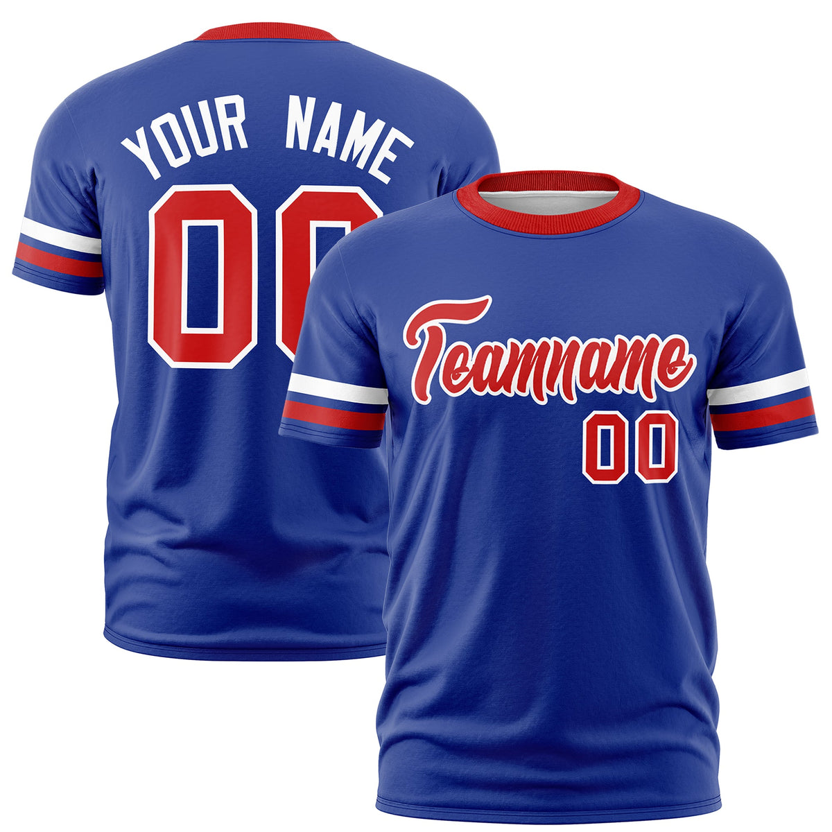 Custom Royal Blue Red Classic Style Stripe Fashion T-shirt| KXKSHOP