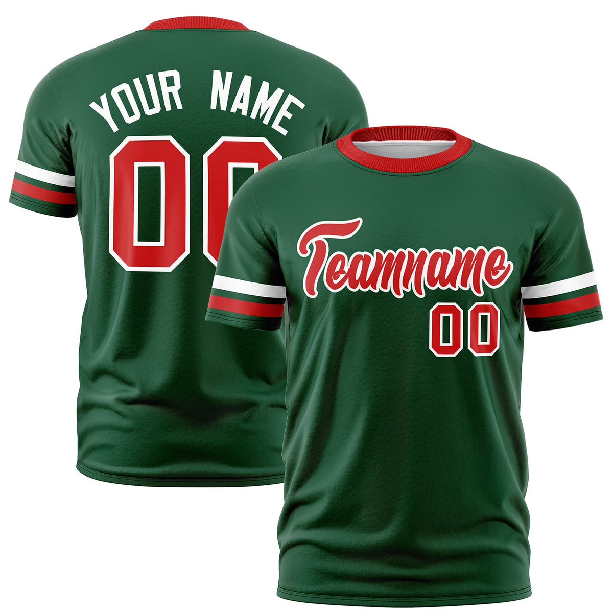 Custom Green Red Classic Style Stripe Fashion T-shirt| KXKSHOP