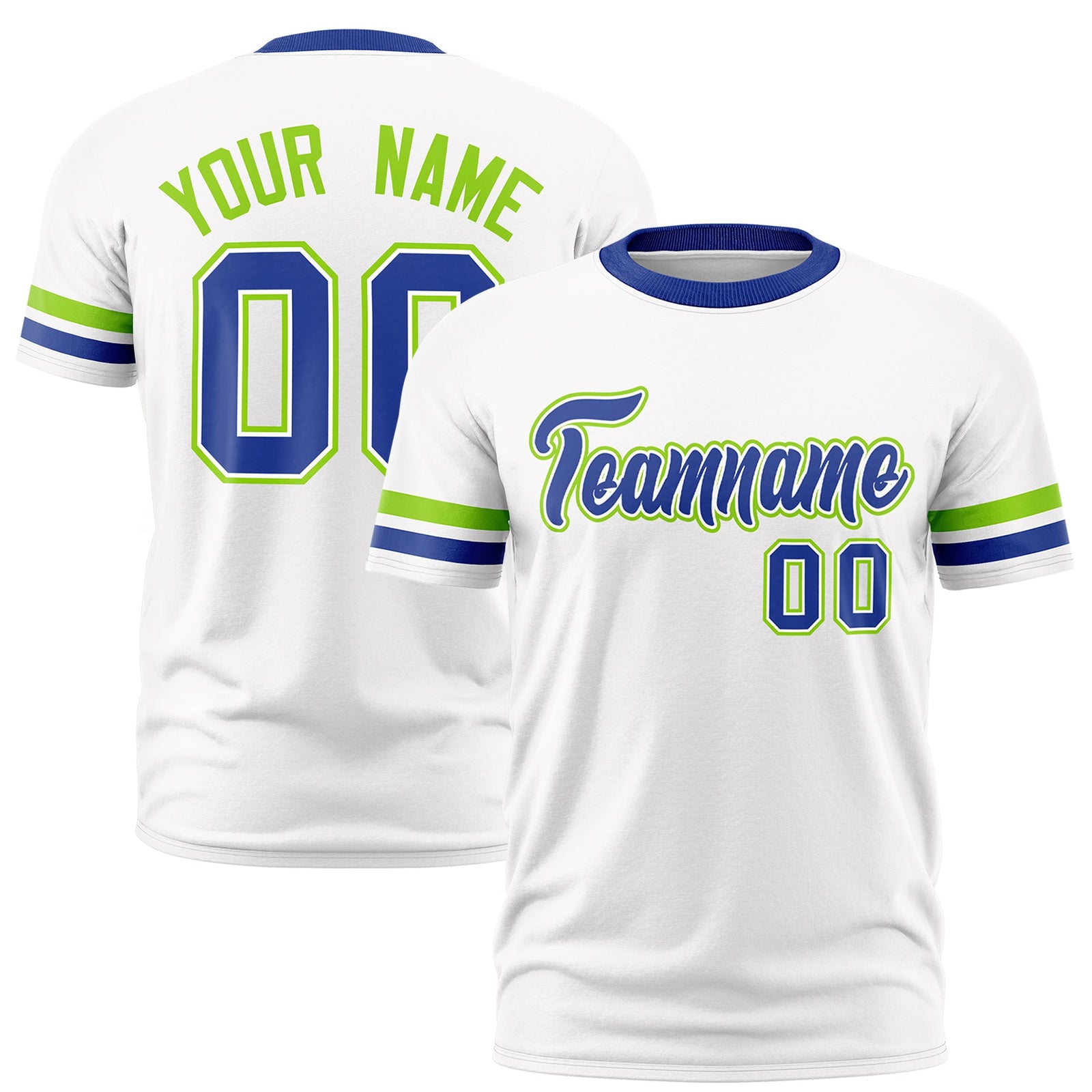 Custom White Royal Blue Classic Style Stripe Fashion T-shirt| KXKSHOP