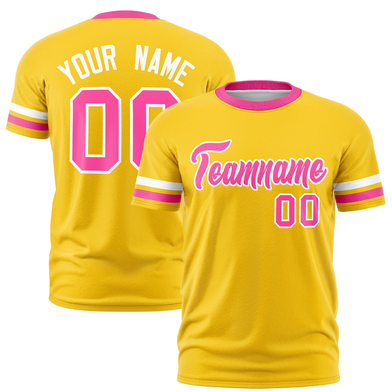 Custom Gold Pink Classic Style Stripe Fashion T-shirt| KXKSHOP