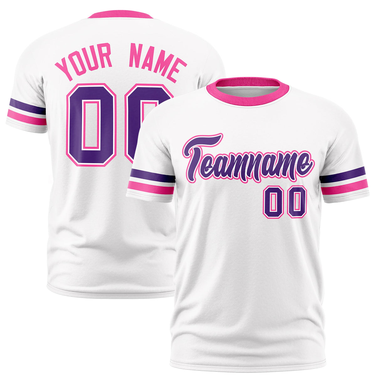Custom White Pink Classic Style Stripe Fashion T-shirt| KXKSHOP