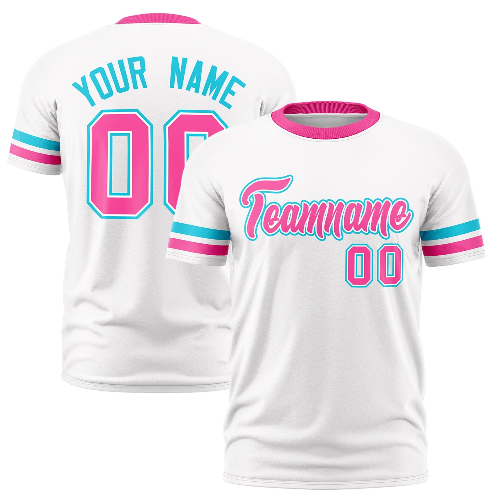 Custom White Pink Classic Style Stripe Fashion T-shirt| KXKSHOP