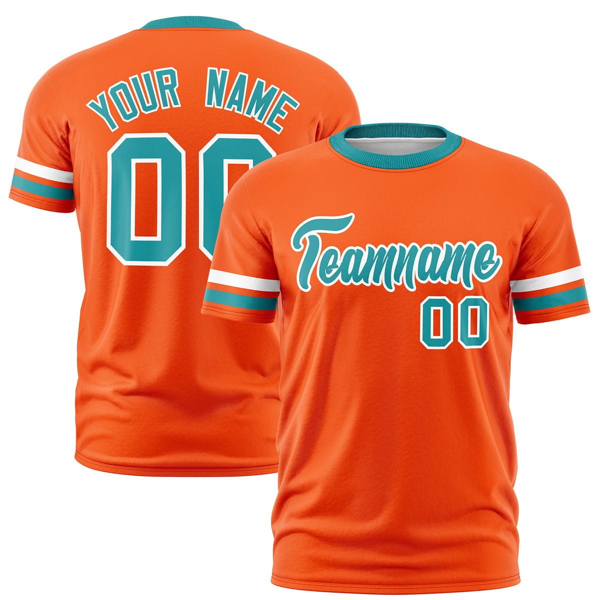 Custom Orange Aqua Classic Style Stripe Fashion T-shirt| KXKSHOP