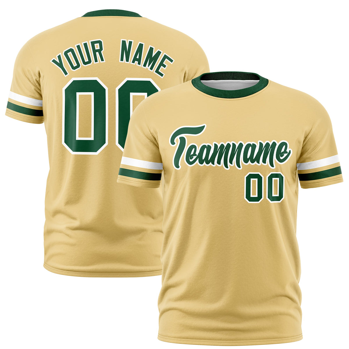 Custom Khaki Green Classic Style Stripe Fashion T-shirt| KXKSHOP