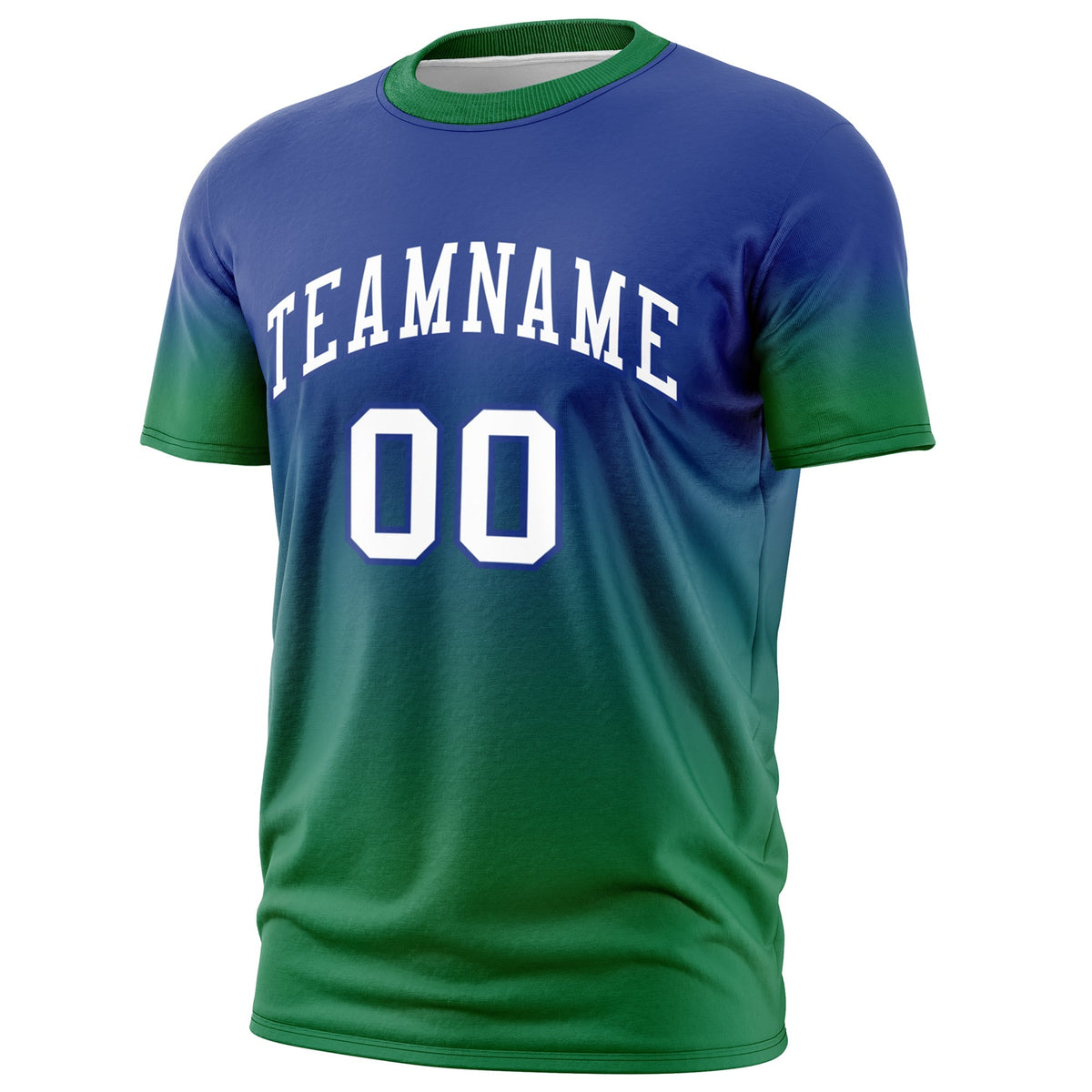 Custom Royal Blue White Gradient Fashion Quick Dry T-shirt| KXKSHOP