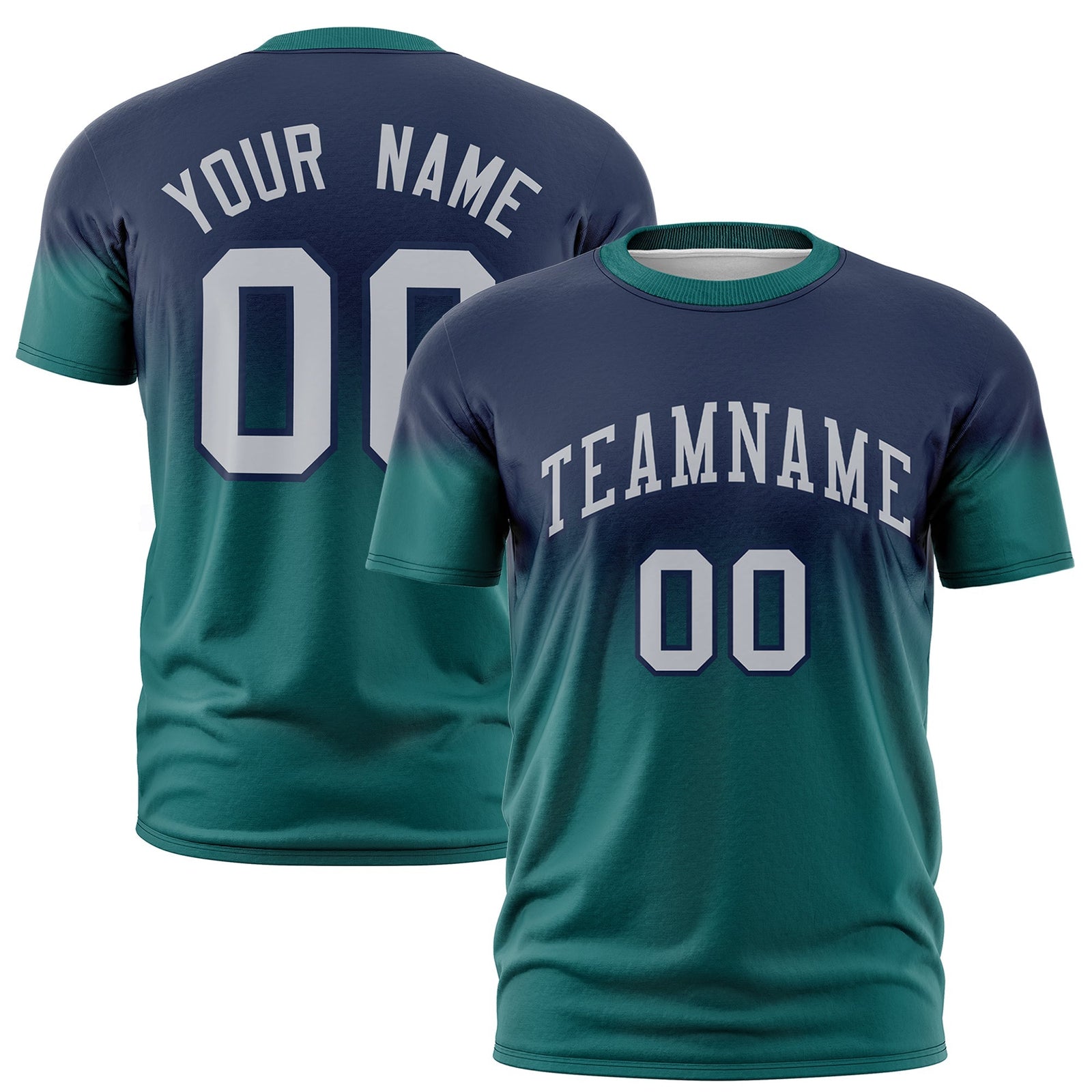 Custom Navy Gray Gradient Fashion Quick Dry T-shirt| KXKSHOP