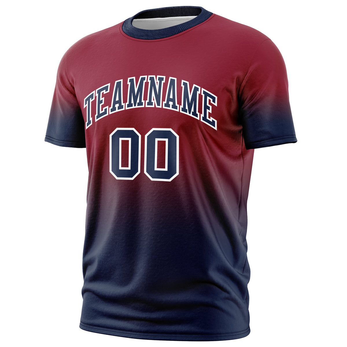 Custom Crimson Navy White Gradient Fashion Lightweight T-shirt| KXKSHOP