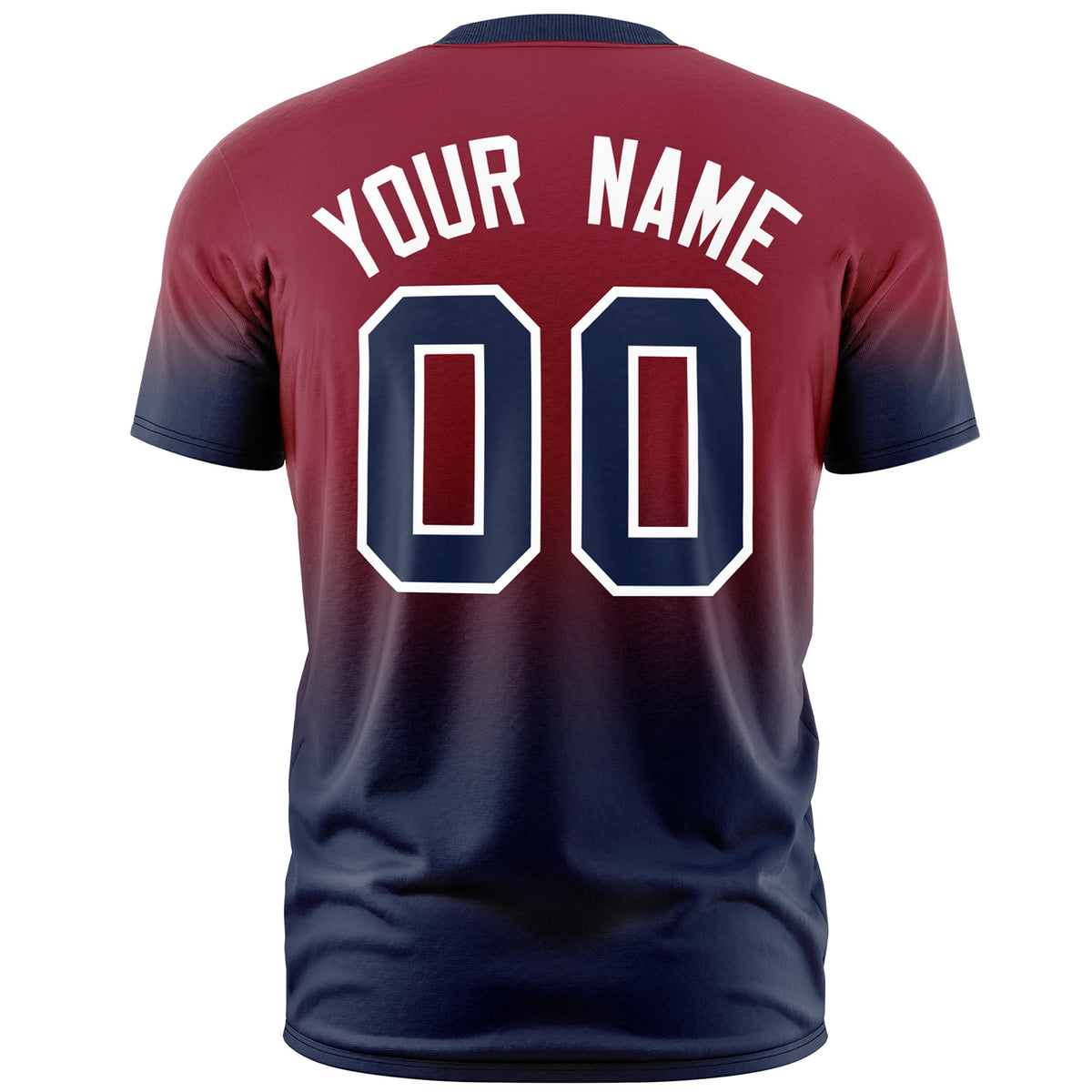 Custom Crimson Navy White Gradient Fashion Lightweight T-shirt| KXKSHOP
