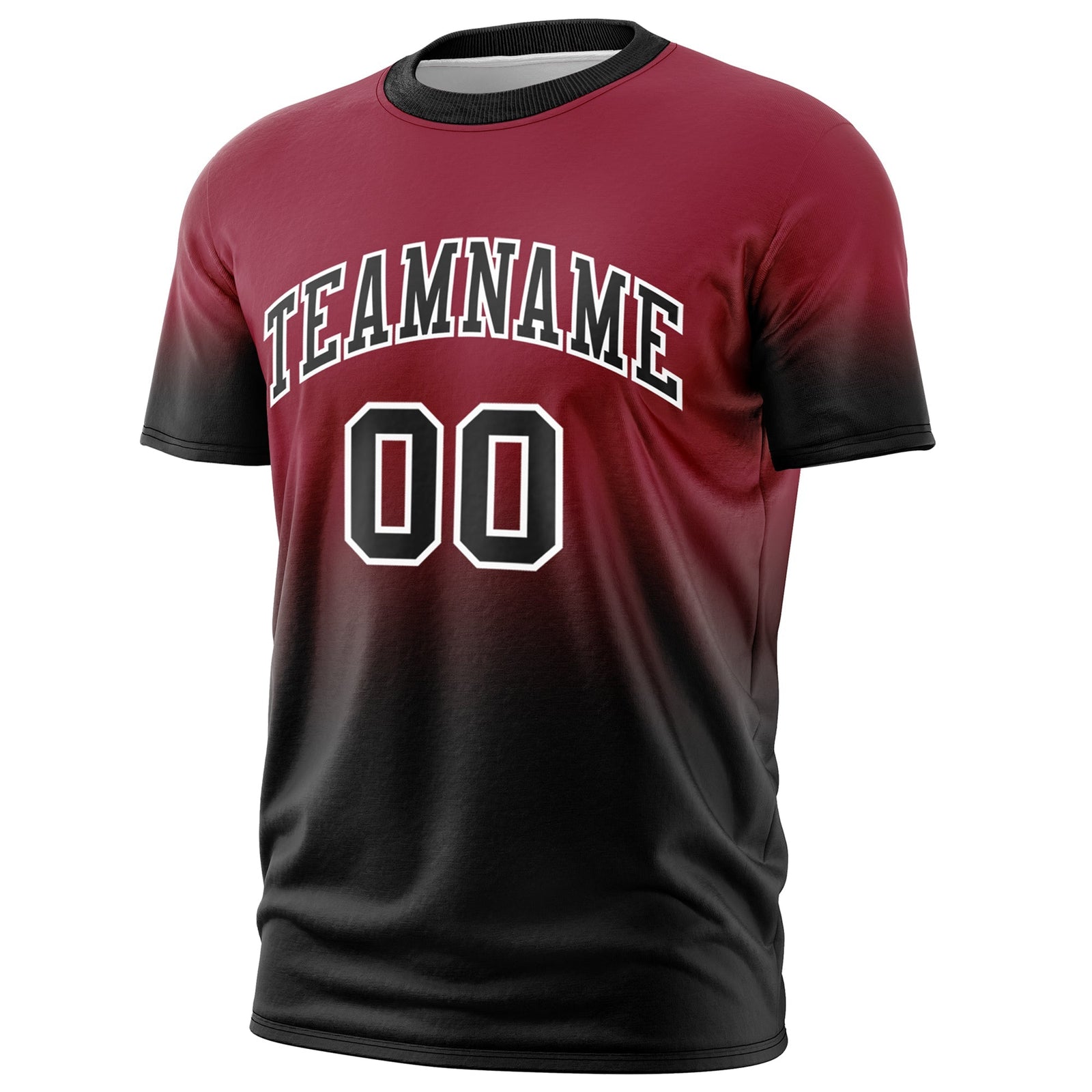 Custom Crimson Black White Gradient Fashion Quick Dry T-shirt| KXKSHOP