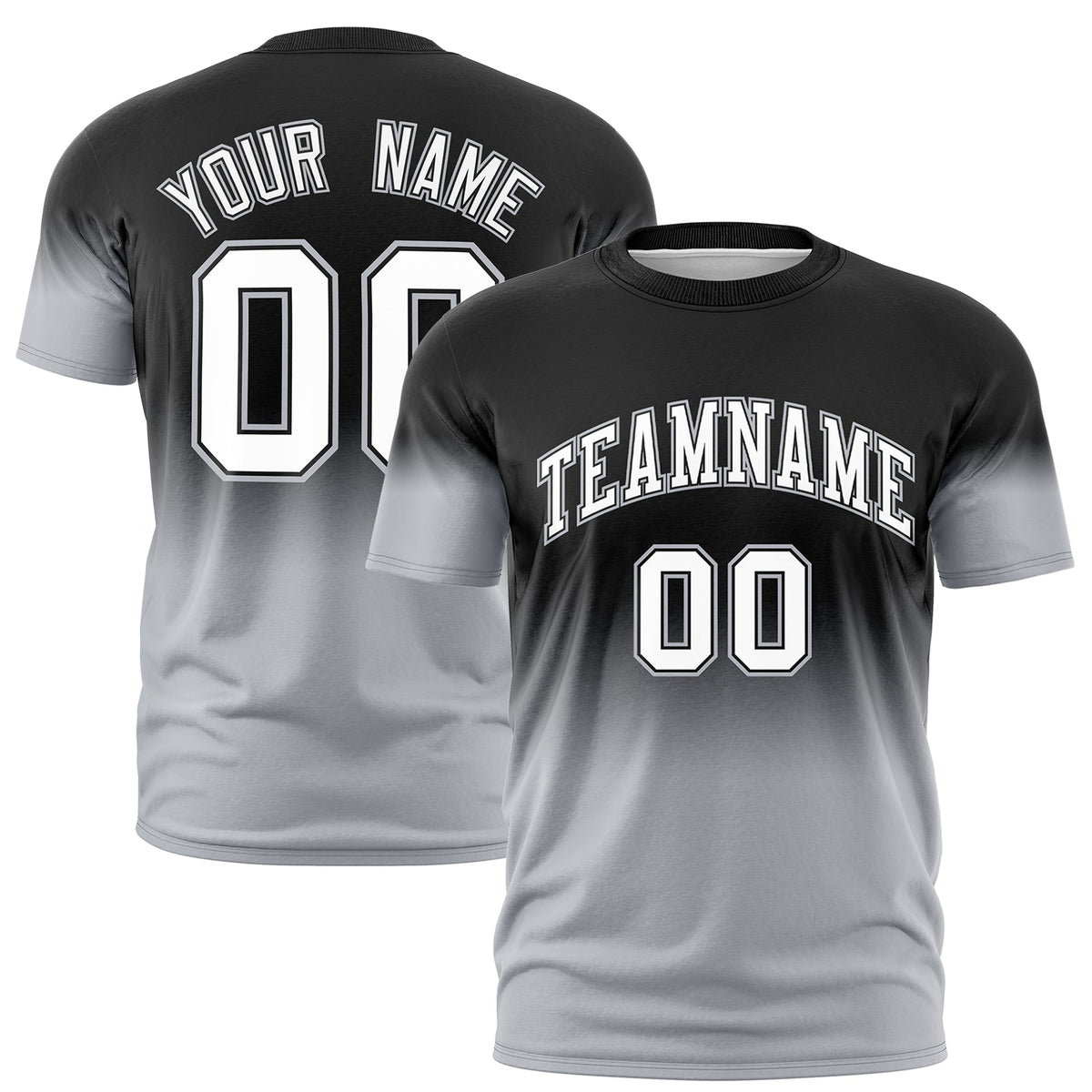 Custom Black White Gray Gradient Fashion Lightweight T-shirt| KXKSHOP