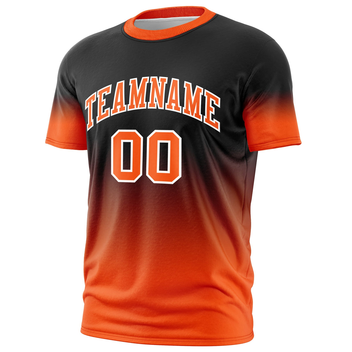 Custom Black Orange White Gradient Fashion Lightweight T-shirt| KXKSHOP