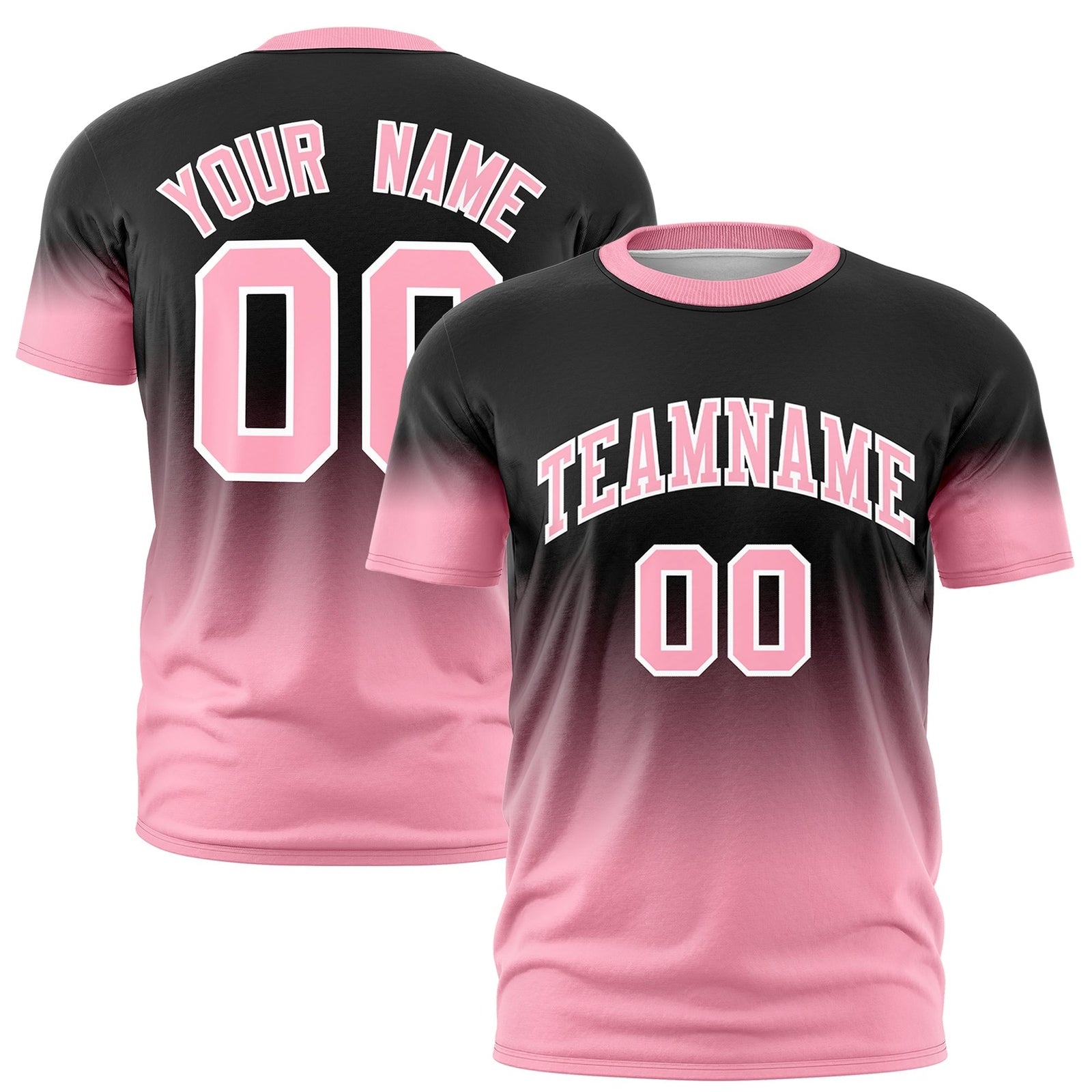 Custom Black Light Pink White Gradient Fashion Quick Dry T-shirt| KXKSHOP