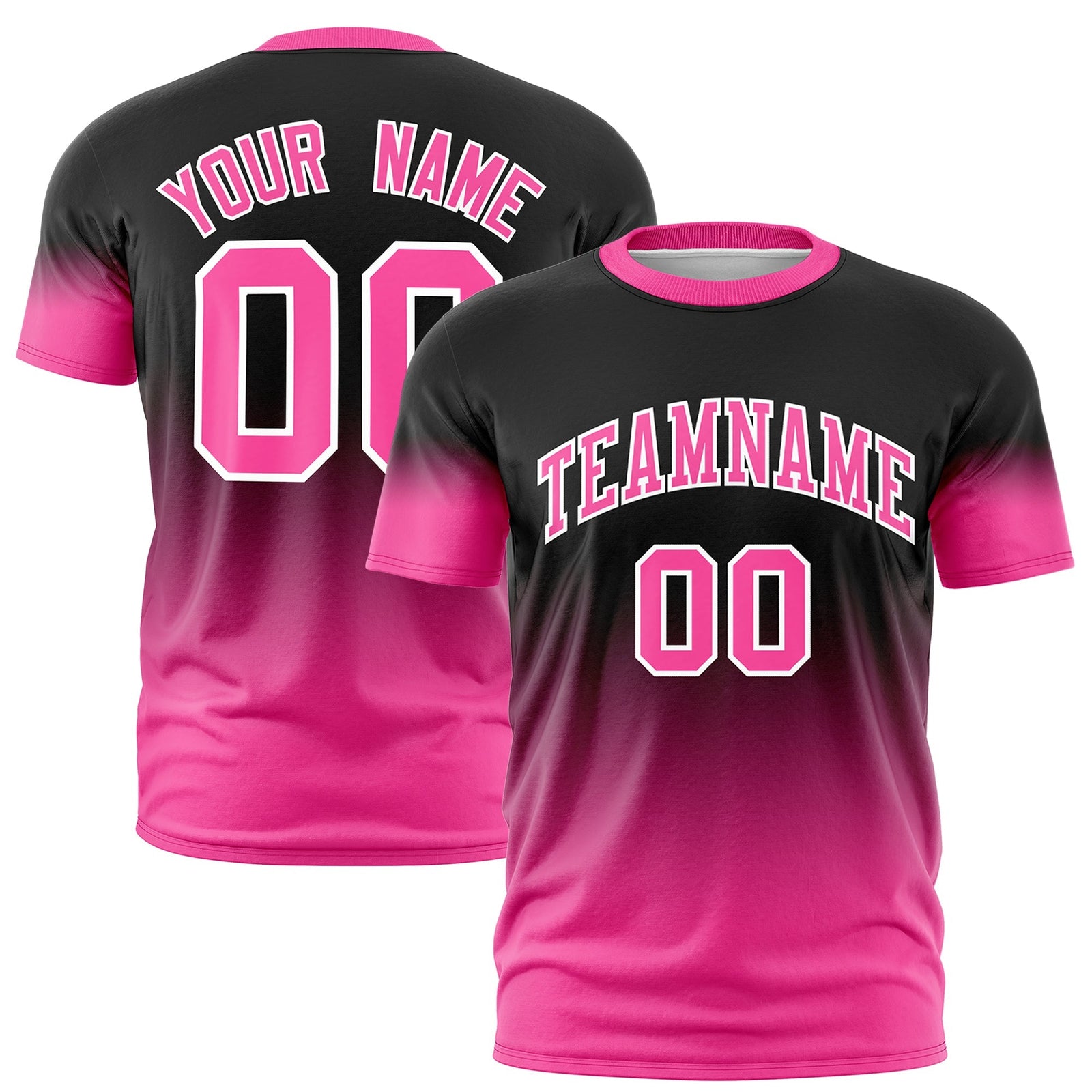 Custom Black Pink White Gradient Fashion Lightweight T-shirt| KXKSHOP