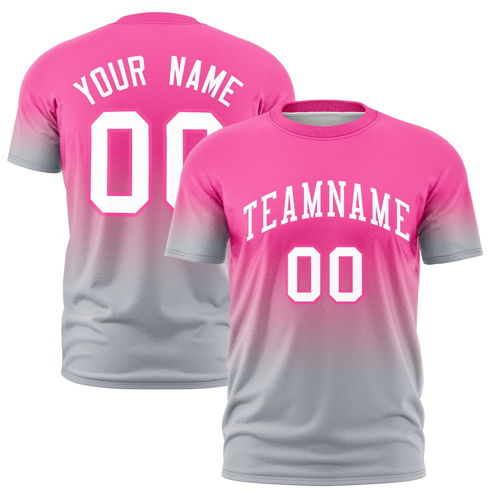 Custom Pink White Gradient Fashion Quick Dry T-shirt| KXKSHOP