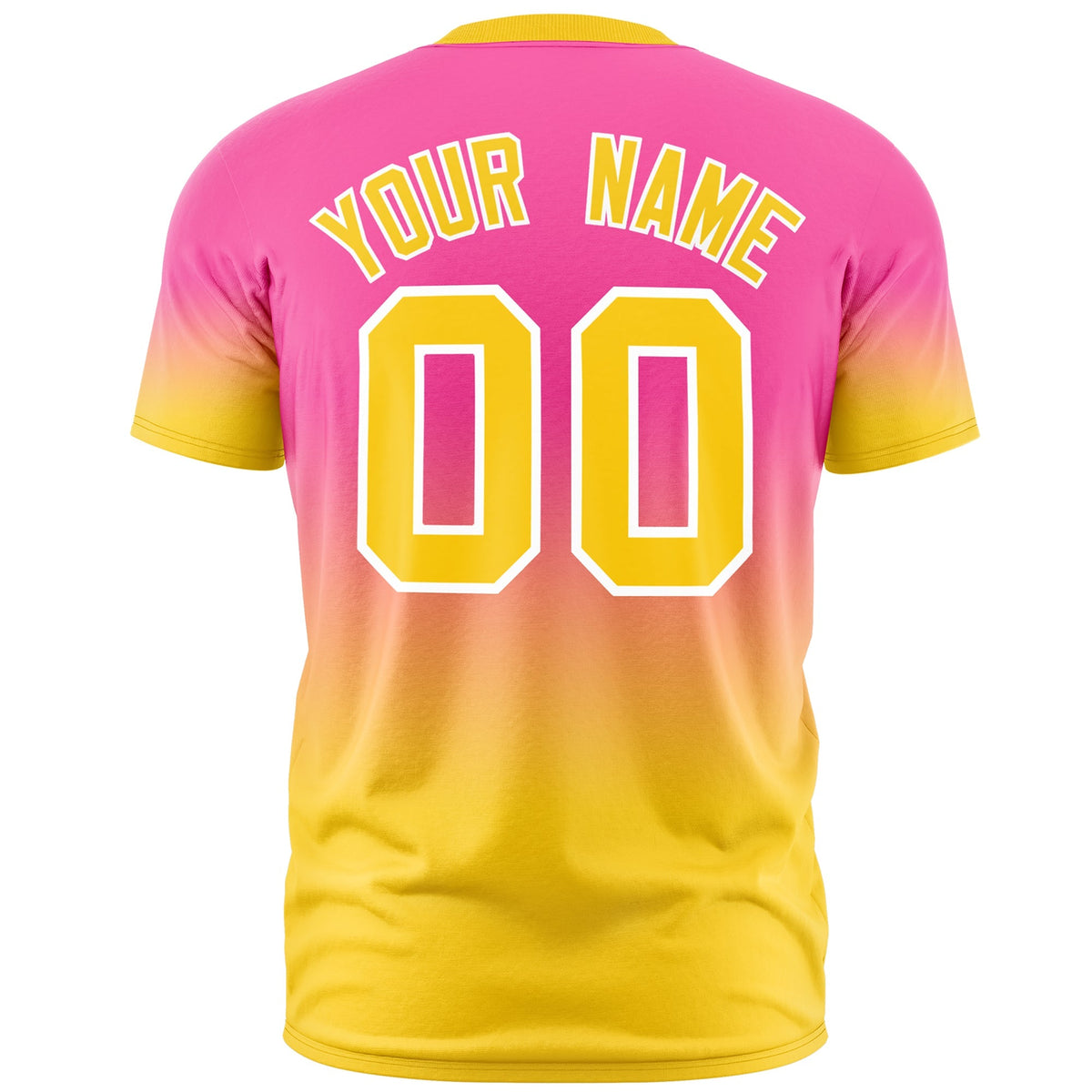 Custom Pink Gold White Gradient Fashion Lightweight T-shirt| KXKSHOP