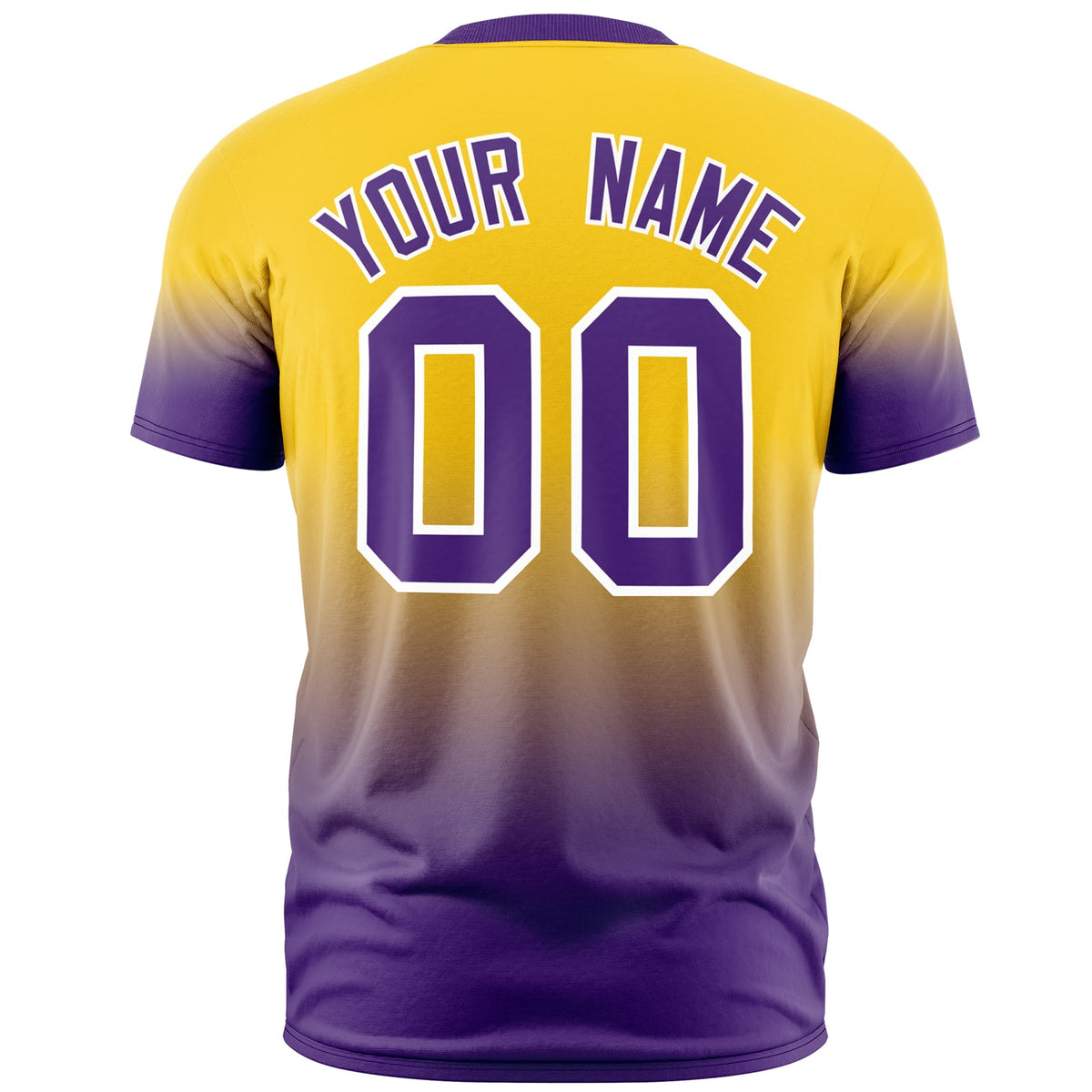 Custom Gold Purple White Gradient Fashion Lightweight T-shirt| KXKSHOP