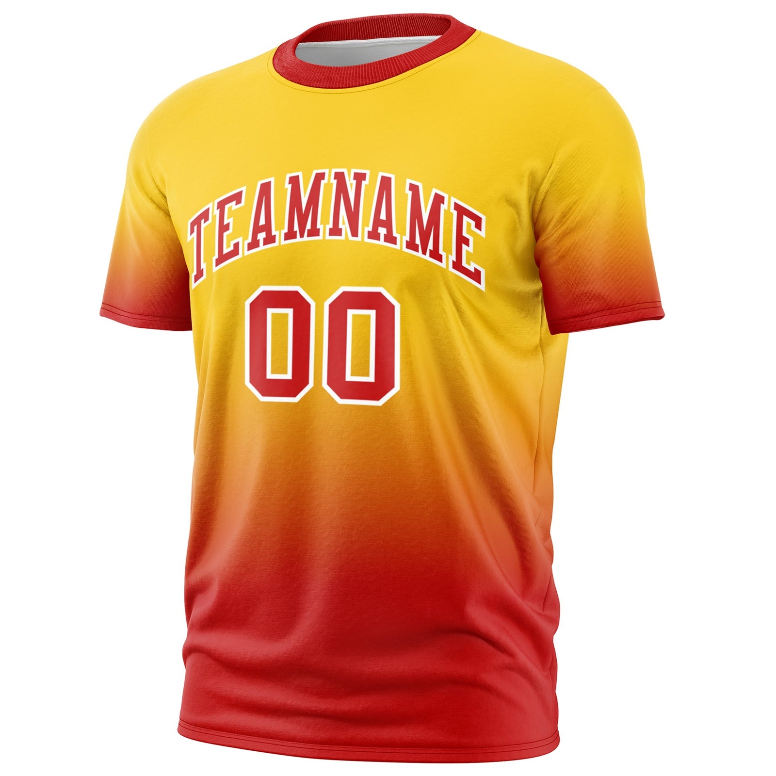 Custom Gold Red White Gradient Fashion Lightweight T-shirt| KXKSHOP
