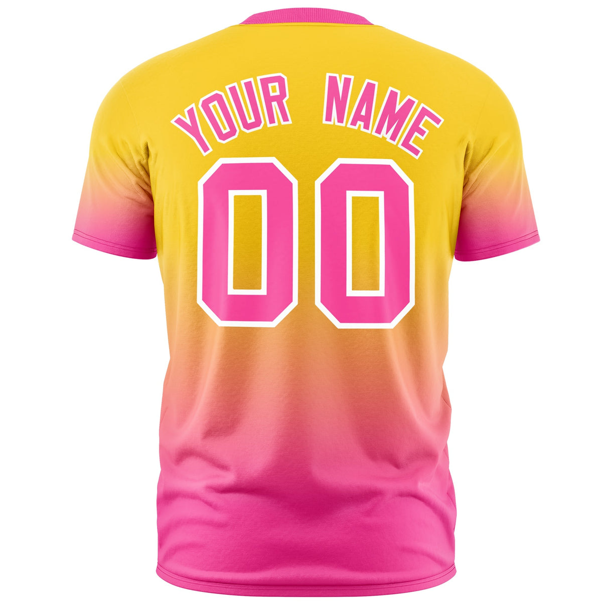 Custom Gold Pink White Gradient Fashion Quick Dry T-shirt| KXKSHOP