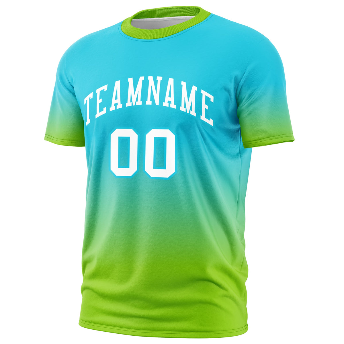 Custom Sky Blue White Gradient Fashion Quick Dry T-shirt| KXKSHOP
