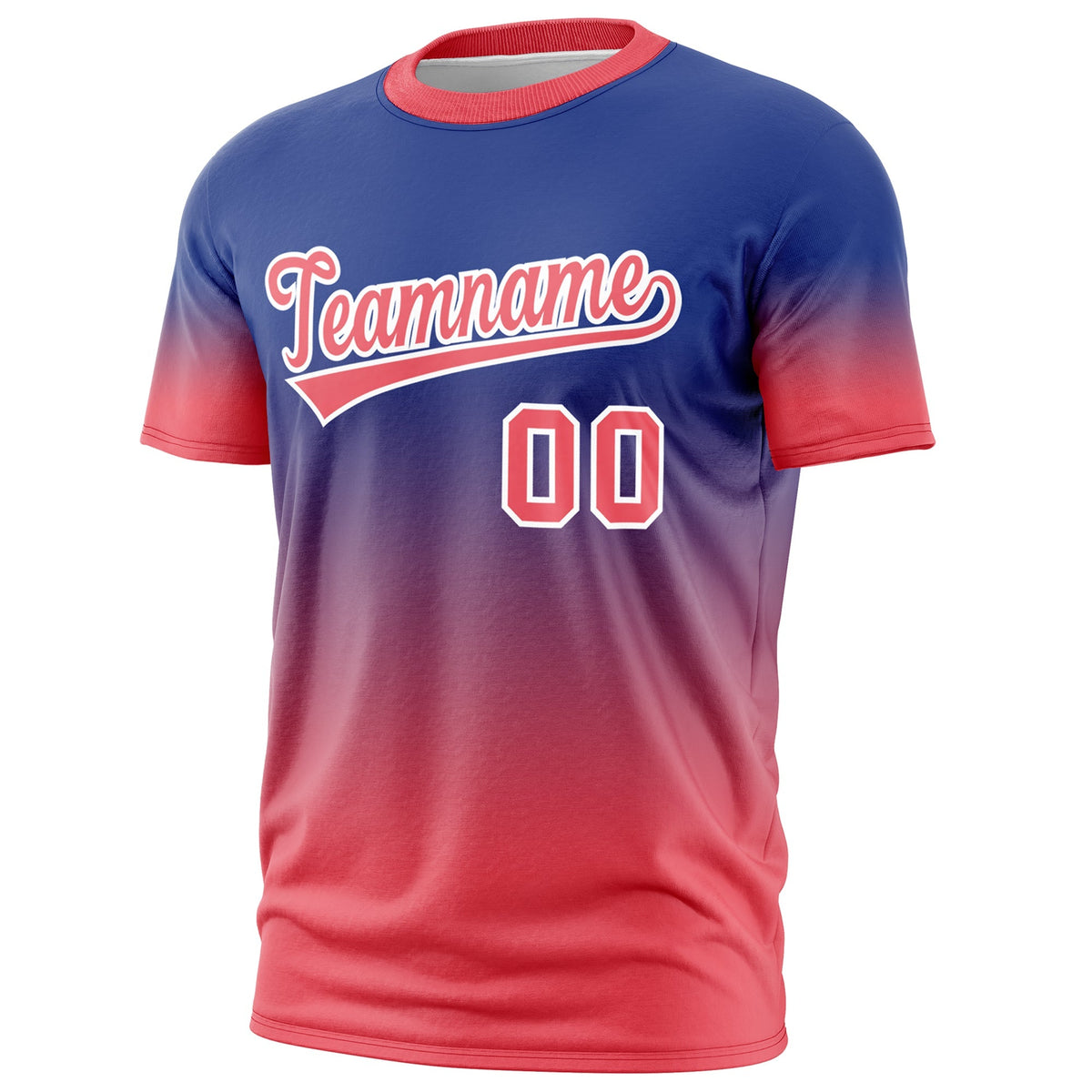Custom Royal Blue White Gradient Fashion Quick Dry T-shirt| KXKSHOP
