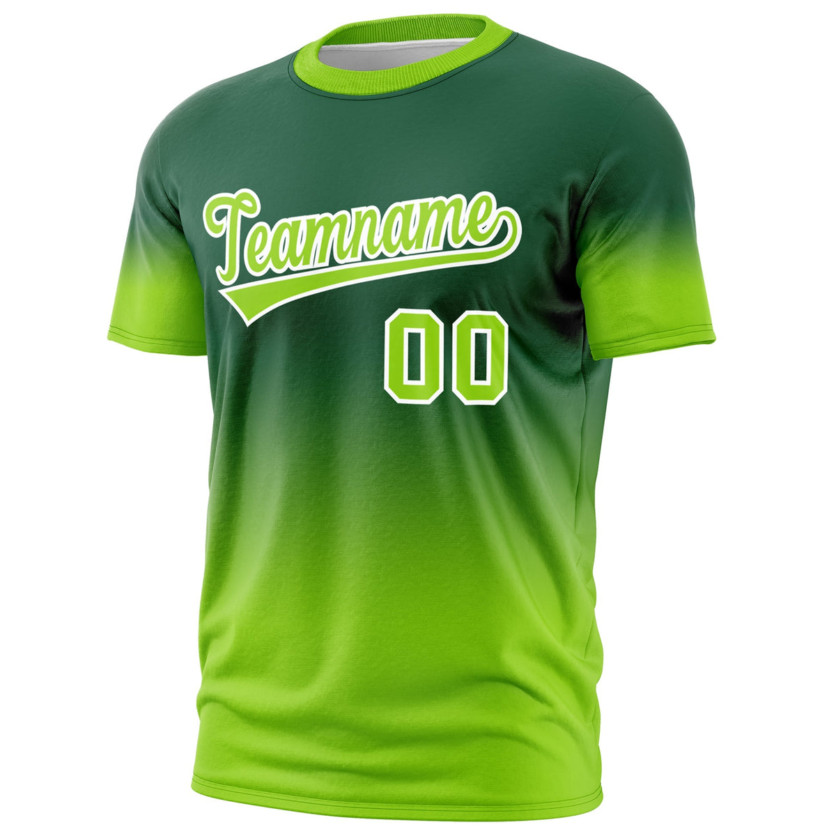 Custom Green Neon Green White Gradient Fashion Lightweight T-shirt| KXKSHOP