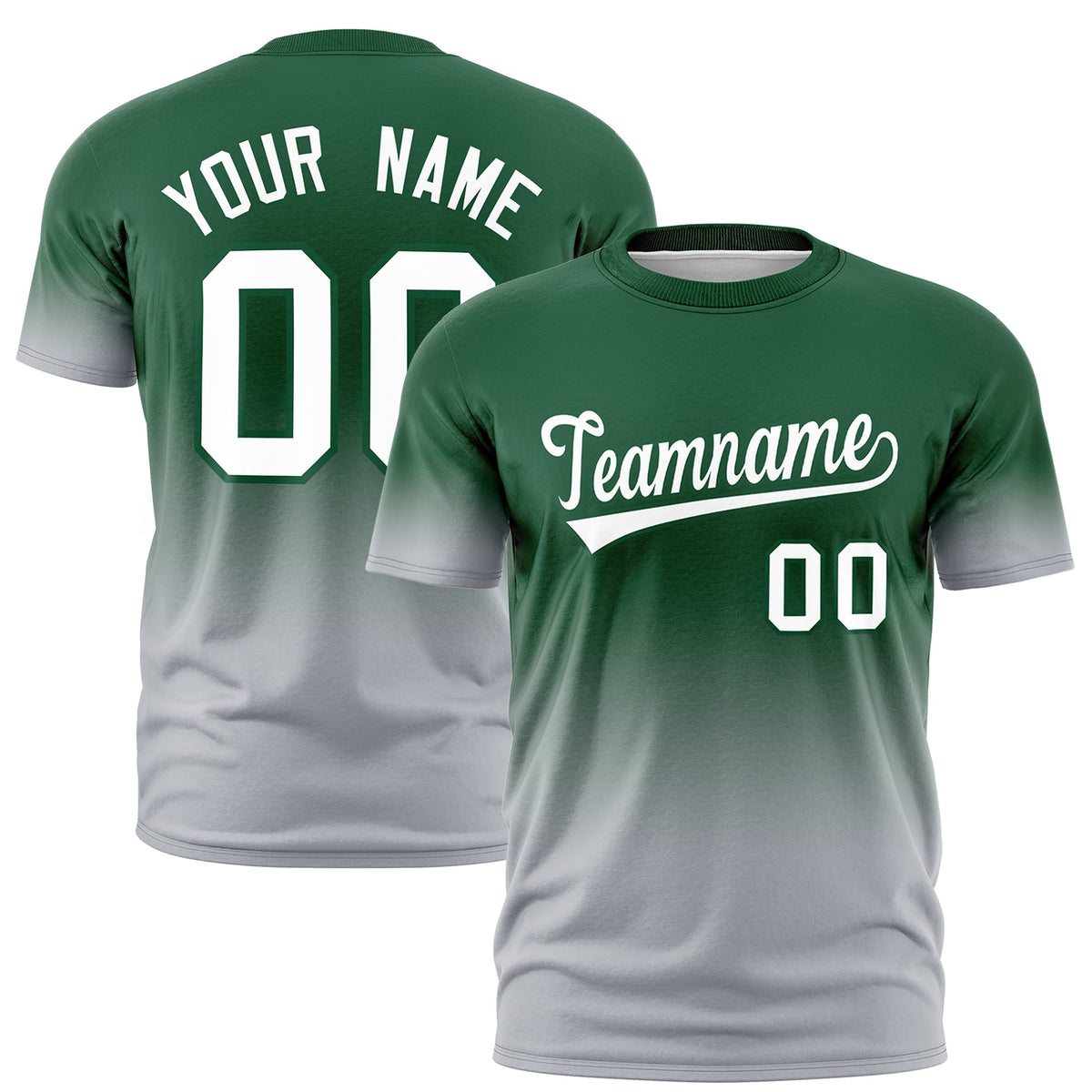 Custom Green White Gradient Fashion Quick Dry T-shirt| KXKSHOP