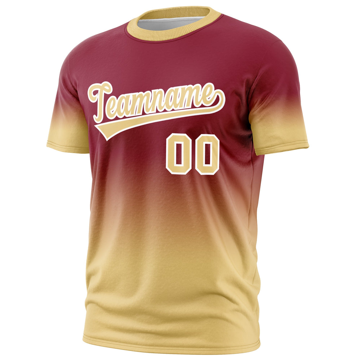 Custom Crimson Khaki White Gradient Fashion Quick Dry T-shirt| KXKSHOP