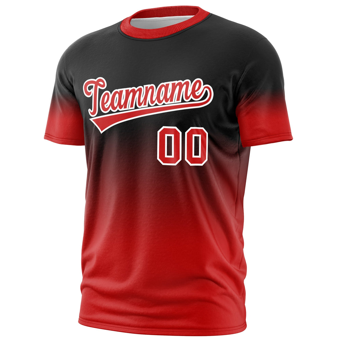 Custom Black Red White Gradient Fashion Quick Dry T-shirt| KXKSHOP