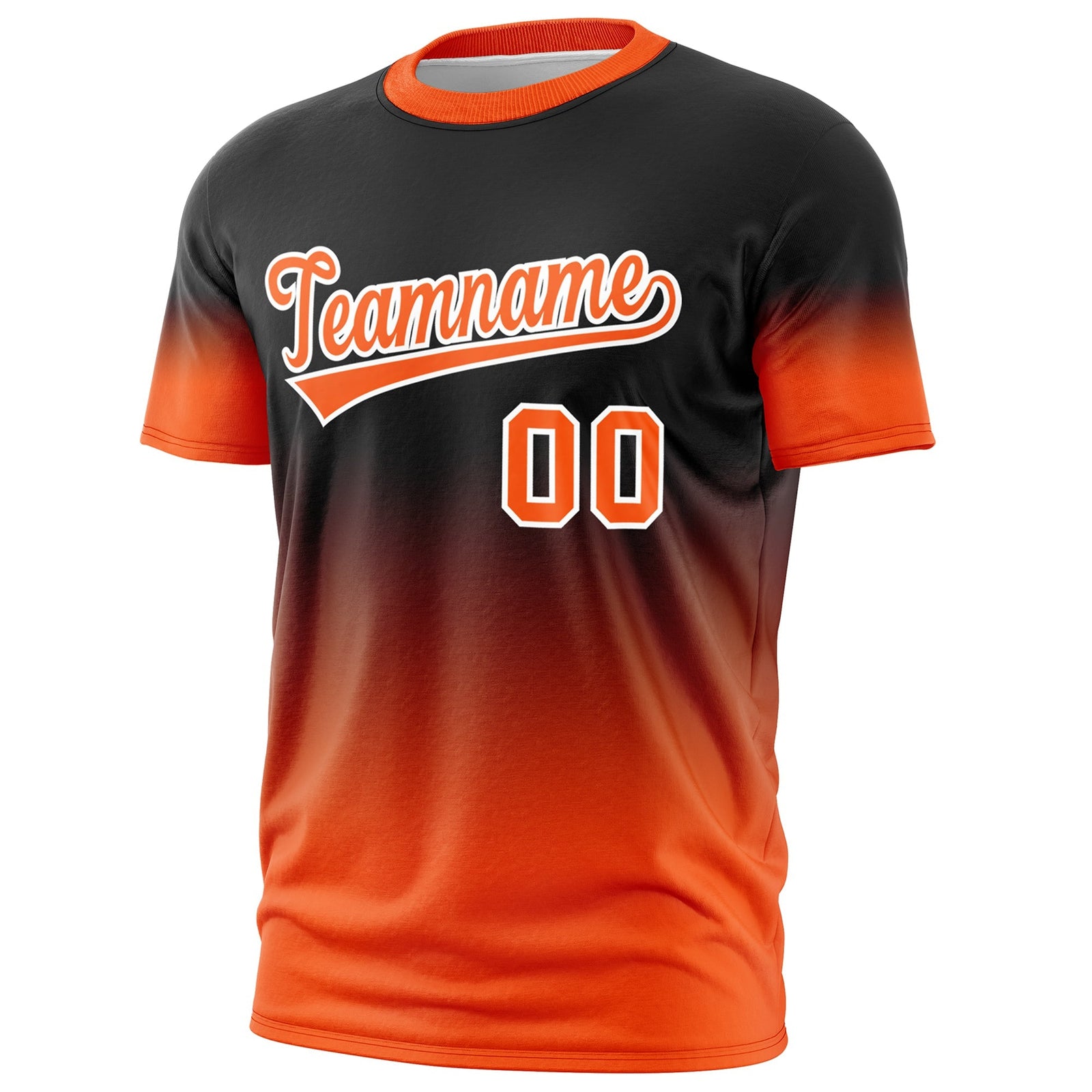 Custom Black Orange White Gradient Fashion Lightweight T-shirt| KXKSHOP